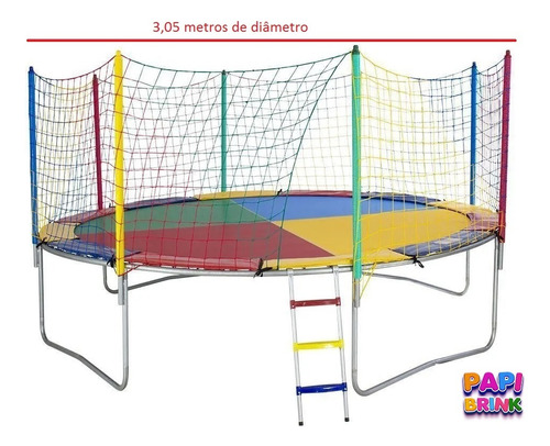 Pula Pula 3,05m Papibrink Colorida Até 135kgs C/ Sup. P/ Pés
