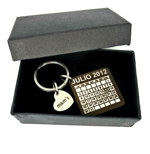 Llavero De Acero Personalizado Y Dije Corazón