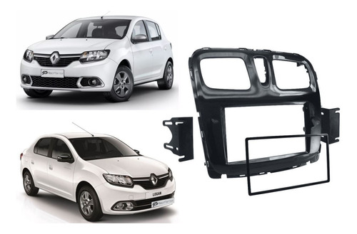 Moldura 2 Din Para Renault Sandero E Logan 2015 Em Diante