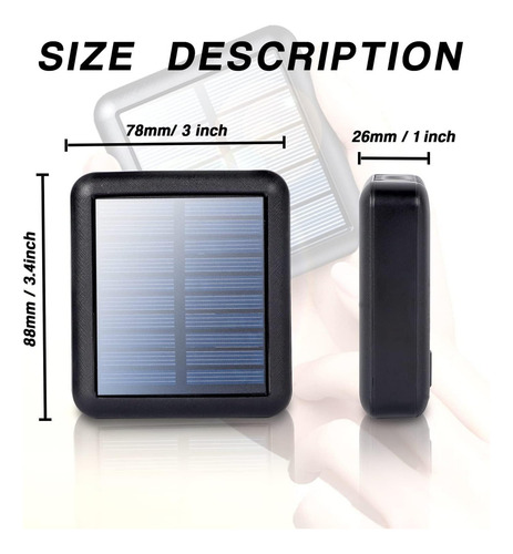 Cargador Portátilde Energía Solar 4 En 1 Color Negro