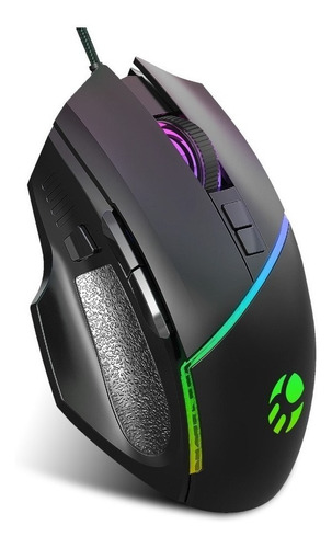 Mouse Gamer Bluecase Bgm-02 Rgb 6400dpi 8 Botoes Macro Cor Preto