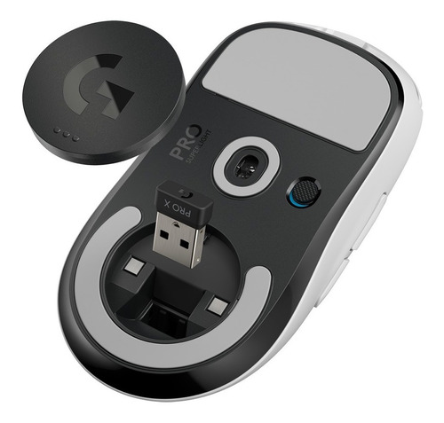 Imagen 8 de 8 de Mouse gamer de juego inalámbrico recargable Logitech Pro Series Pro X Superlight blanco