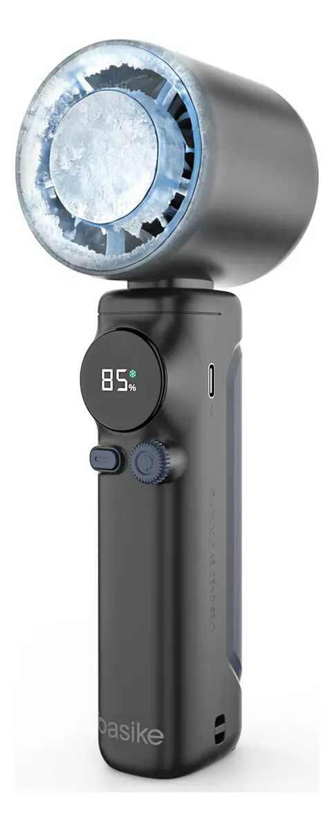 Mini Ventilador de Mão Portátil Recarregável USB com Resfriamento de Gelo 10W Alta Potênci