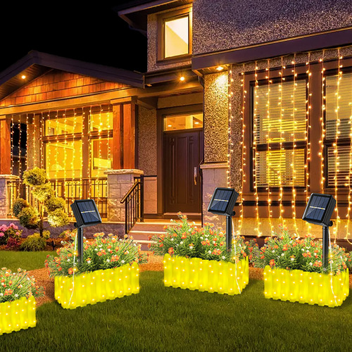 Luces Para Macetas Con Luz Solar Para Exteriores, Alimentada