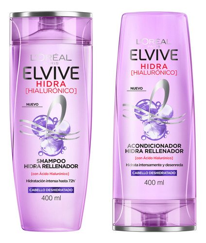 Kit Shampoo + Acondicionador Hidra Hialurónico Elvive 400ml