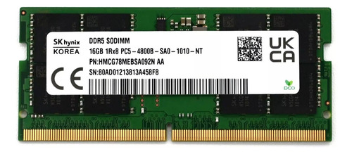 Memória Notebook 16gb Sk Hynix Ddr5 4800mhz Hmcg78mebsa092n