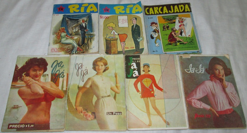 Lote De 7 Revistas De Los 60´s. Ria, Carcajada, Ja Ja. (Usado)