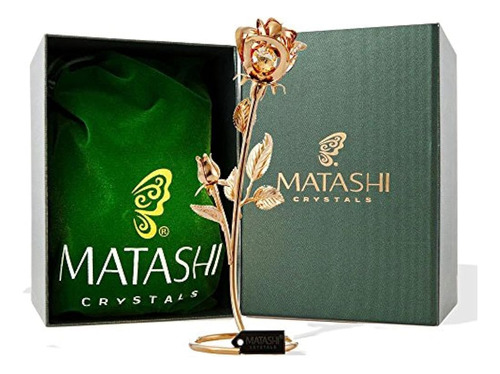 Matashi Doble Rose Crystal Tachonado Flor Ornamento Sumergid