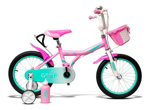 Bicicleta  urbana infantil Unitoys Good Mood Tiffany aro 16 Único cor rosa com rodas de treinamento