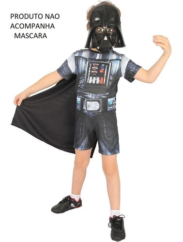 Fantasia Infantil Star Wars Macacão Máscara Capa Darth Vader