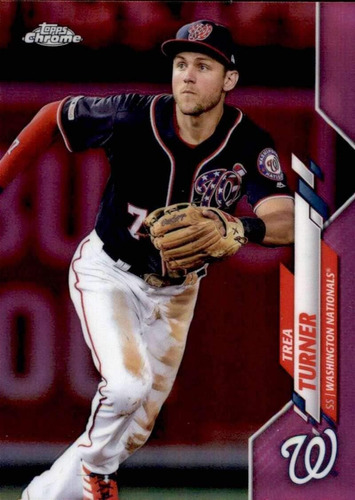 2020 Topps Chrome Refractors Pink 7 Trea Turner Washington N