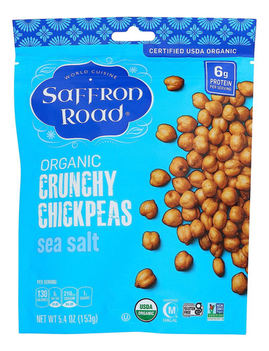 Snack Crujiente De Garbanzos Con Sal Marina Orgánica, 6 Oz, 