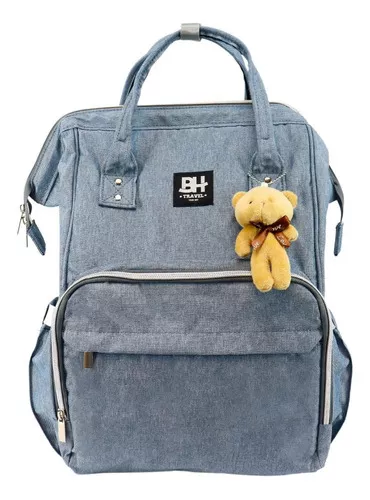 Bolsa Mochila Maternidade Impermeável Bebê Menino Menina Cor Azul-claro