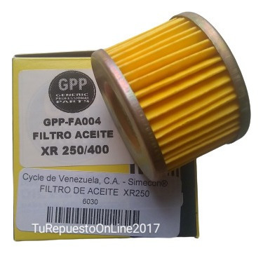 Filtro De Aceite Gpp Xr250 Honda