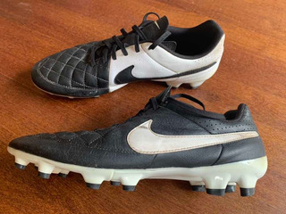 botines nike tiempo blanco y negro