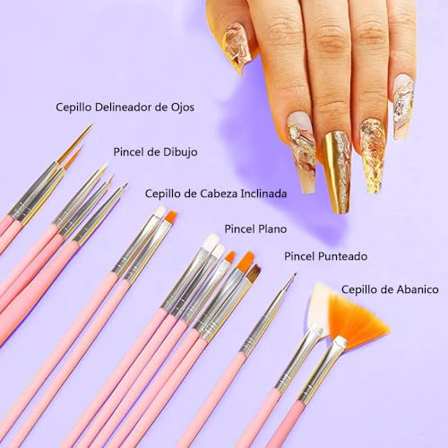 Kit De Herramientas Para Diy Decoración De Uñas - Con Pincel