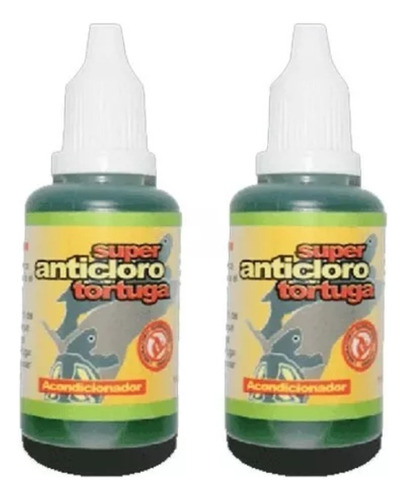 Pack X2 Anticloro Acondicionador Acuario Tortuga 30cc