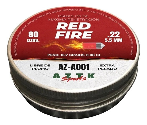 Diábolos De Acero Aztk Red Fire 5.5 80 Pzas. Penetrator