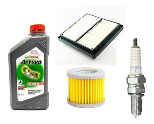 Kit Service Aceite Castrol Filtro Bujia Gixxer Suzuki Eltala