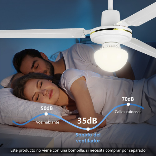 Ventilador Techo Aspas Metal Blanco 55'' 65w 5 Velocidades 1.4 M 60hz Blanco Blanco Metal 3