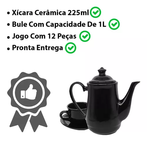 Jogo de Bule Completo Xícaras Café Chá Pires 12pcs Marrom - 123Útil -  Acessórios para Servir - Magazine Luiza