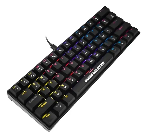Teclado Mecânico Fio Gamer Rgb 60% Switch Blue Anti Ghosting