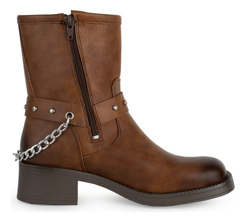 Bota Casual Herrajes Piso Comodo Moda Para Mujer Botines