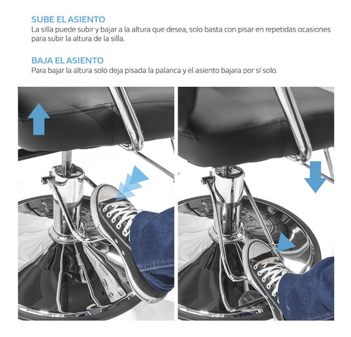 Imagen 9 de 9 de Silla Estetica Sillon Cuadrado Hidraulico Ajustable Barbero