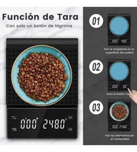 Báscula De Cocina Gramera Digital Y Cronómetro De 3kg