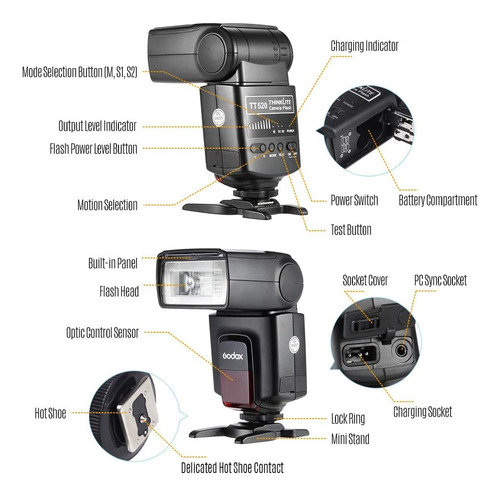 Godox Tt520universal On-camera Flash Electronic Speedlit...