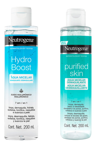 Neutrogena Agua Micelar Match Hydroboost + Purified Skin