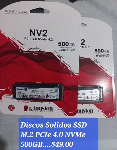 Discos Duros Solidos Ssd M.2 Pcie 4.0 Nvme Kingston 500gb 
