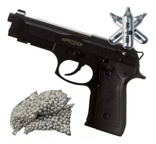 Pistola Co2 Aire Comprimido Fox Beretta 92 Semi Auto + Kit