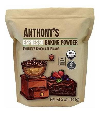 Anthony Organic Espresso Polvo De Hornear, 5 Oz, Sin Gluten,