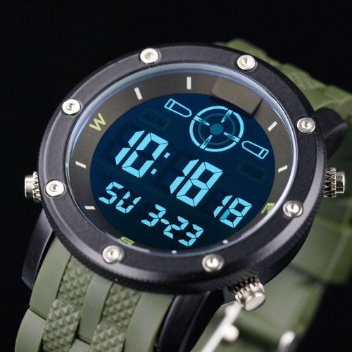 Relógio Infantry Quartz Dig Lcd Data Alarme Cronômetro Sport