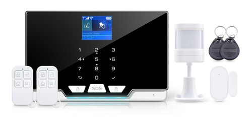 Kit Alarma Inteligente Wifi Chip Gsm 20g Panel Touch Tuya