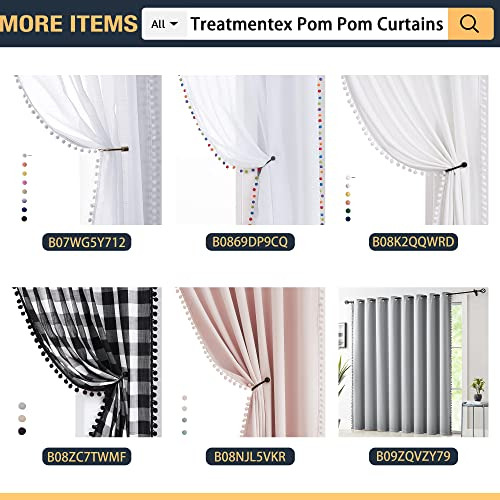 Cortinas Translúcidas Con Borlas Para Tratamiento Decoraci