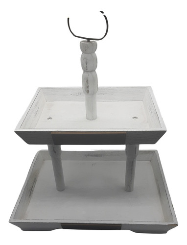 Bandeja Decorativa 2 Niveles Ideal Para Tu Hogar Ak2tt03 Color Blanco