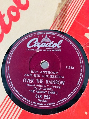 78 Rpm Ray Anthony Over The Rainbow Adios Capitol