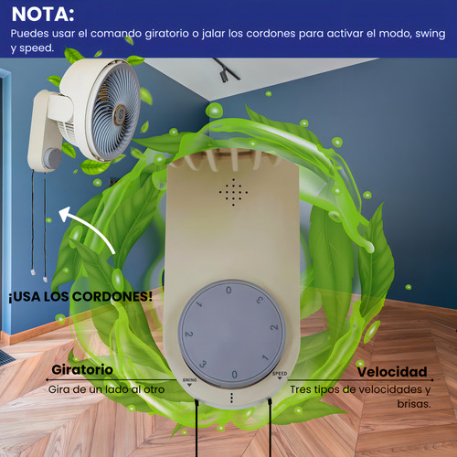 Ventilador Dosyu Mesa Escritorio Montable En Pared 3 Velocidades Rotación 90°