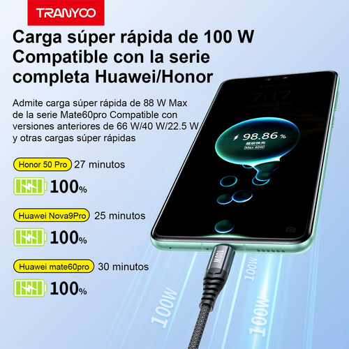 Carga Rapida Cable Usb Tipo C 3.0 A Usb A Para Móviles
