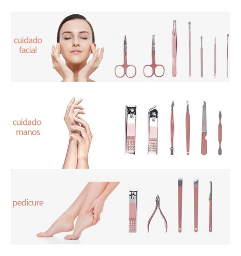 Set De Uñas Y Pedicura Profesional Con Forma De Rosa, 23 Uni