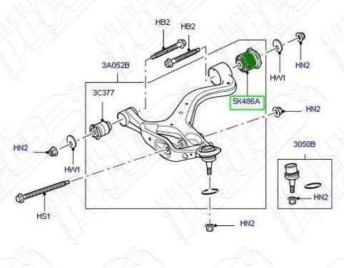 Bucha Bandeja Dianteira Range Rover Sport 3.0 V6 T 2009-2015