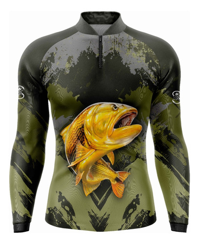 Camisa Camiseta Pesca Pescar Masculina Proteção Uv50 Sk36-vd