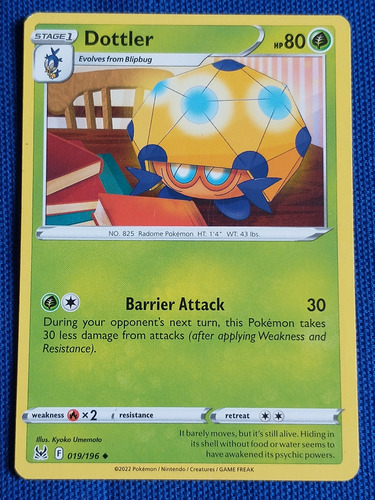 Dottler Stage1 Pokémon No.825 019/196  Nintendo 2022