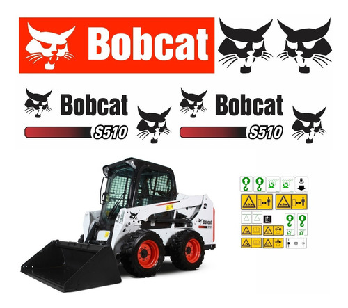 Adesivos Mini Carregadeira Bobcat S510 Ca-07075 Mq3