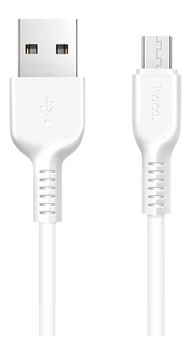 Cabo Micro Usb 2 Metros Hoco X20 V8 Para Celular Android Cor Branco