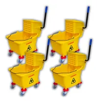Comprar 4 Cubetas Con Exprimidor De 32 Lts Amarillas