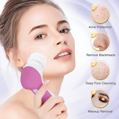 Imagen 4 de 8 de Cepillo Limpieza Facial Profunda Poros 5 Cabezales