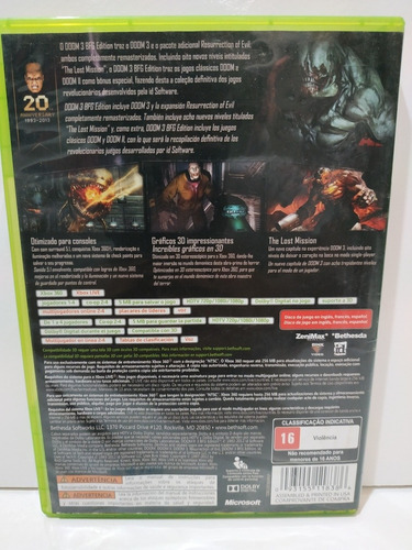 Doom 3 Bfg Edition Xbox 360 Midia Física Original P/entrega